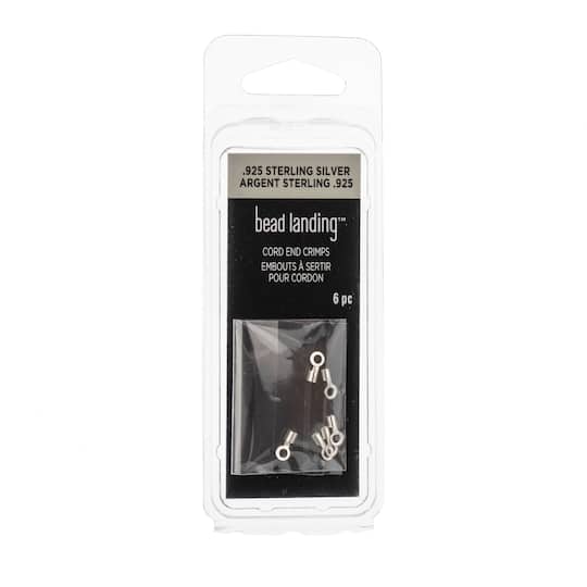 1.7mm Sterling Silver Crimp Endings, 6ct. by Bead Landing™